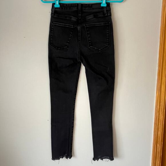 Abercrombie and Fitch Black Super Skinny Ankle High Rise Jean Size 24 / 00S - Picture 2 of 10